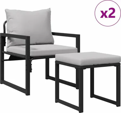 Produktbild von vidaXL gartenmöbel 4 pcs 2-Sitzanzahl Hellgrau Polyester
