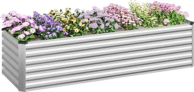 Produktbild von WOLTU Hochbeet, aus robustem Stahlblech mit stabilem Design, Pflanzkasten : 238x56x80 cm Größe: 238x56x80 cm