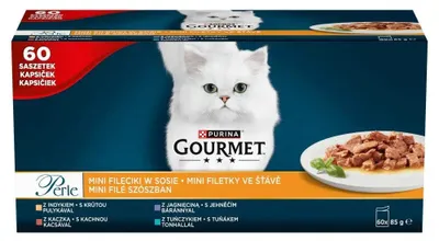Image de Purina Gourmet Perle Mini filets en sauce - nourriture humide pour chat - 60x85g