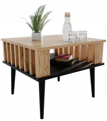 Produktbild von Couchtisch Lamellen Fürs Wohnzimmer WOTAN/Schwarz Wohnzimmertisch