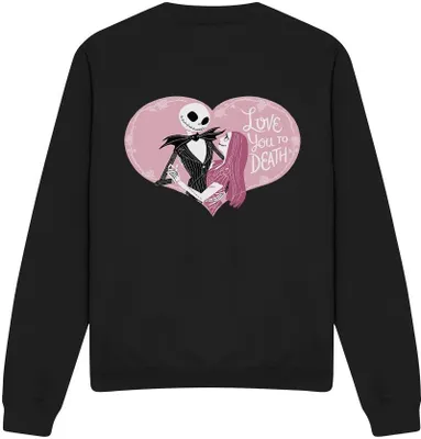 Obrázek produktu pro The Nightmare Before Christmas - "Love You To Death" Sweatshirt für Herren/Damen Uni - Valentinstag TV4166 (L) (Schwarz)