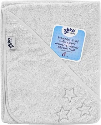 Obrázok produktu pre XKKO OrganicBavlnená froté osuška s kapucňou, 90x90 - White Stars