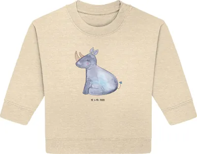 Produktbild von Mr. & Mrs. Panda Organic Baby Pullover Einhorn Nashorn 24. - 36. Monat - Natural Raw - Geschenk, Nashörner, Lustig, Unicorn, Zoo, Bullover, Regenbogen