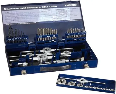 Zdjęcie produktu dla Eventus by Exact 10722 Tap tool kit 43-piece HSS metric M3, M4, M5, M6, M8, M10, M12