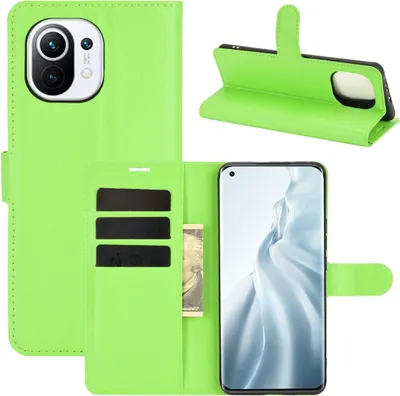 Produktbild von König Design Hülle kompatibel mit Xiaomi Mi 11 Kunstleder Handyhülle - Handy Case Grün