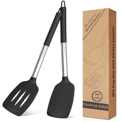 Produktbild von Küchenspatel-Set, hitzebeständiges Kochgeschirr-Set zum Kochen und Backen, Antihaftbeschichtung mit Schneebesen, 2-teilig