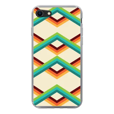 Produktbild von MuchoWow® Handyhülle Schutzhülle Hülle für iPhone SE 2022 Retro - Streifen - Design - Siebziger Jahre Silikon Softcase Handy Hülle - Schutzhülle