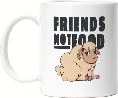 Produktbild von Friends Not Food Tasse Vegan Vegetarier Geschenkidee Plant-Based Tierwohl Süßes Schaf