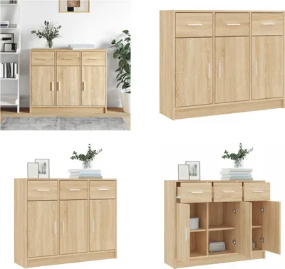 Produktbild von vidaXL Sideboard Sonoma Eiche 91x28x75 cm Holzwerkstoff - Sideboard - Sideboards - Kommode - Anrichte
