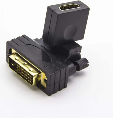 Produktbild von System-S HDMI Buchse auf DVI 24+1 Stecker 4K 180° Winkelstecker