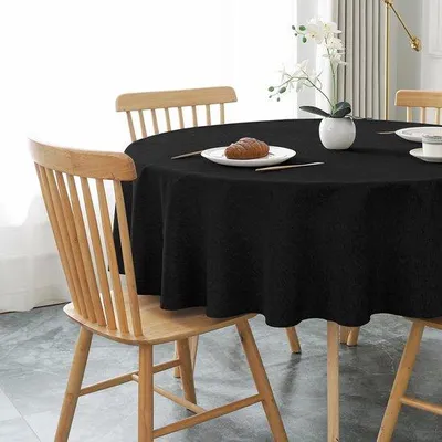 Productafbeelding van Ibenzoa® Ronde tafelkleed, diameter 140 cm – waterafstotend, linnenlook (polyester), krasbestendig en gemakkelijk te onderhouden, geschikt voor binnen- en buitengebruik