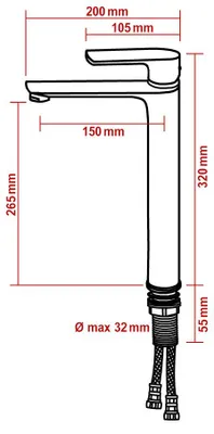 Produktbild von Waschtischarmatur Armatur Badarmatur 4025G - Hoher Auslauf - SEDAL-Kartusche - Gunmetal