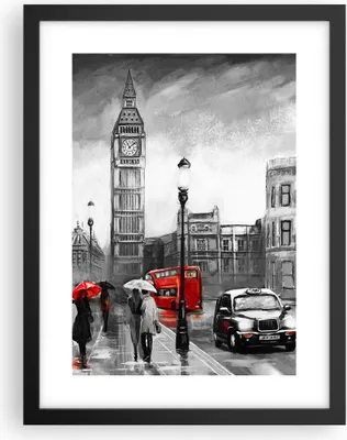 Produktbild von Gerahmtes Poster - Schwarzer Rahmen - London Bus - 30x40 cm - Wand Bild - Wanddeko - Wandbilder - Kunstposter - Wandposter - Bilderrahmen - Bilder - Kunstdruck - Wandbild - P2BPA30x40-3939