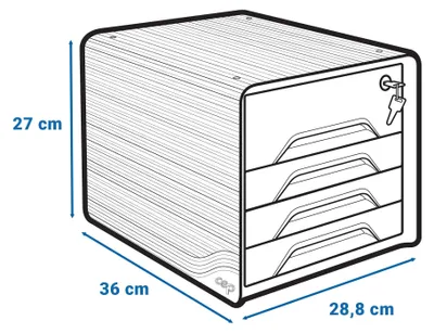 Productafbeelding van cep 1073110511 cep Schubladenbox Smoove Secure weiß/bunt DIN A4 mit 4 Schubladen