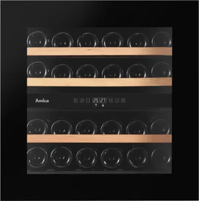 Produktbild von Amica WK 341 215 S, Weinkühler mit Kompressor, Integriert, 26 Flasche(n), F, Innenbeleuchtung, Schwarz