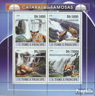 Produktbild von Briefmarken Sao Tome e Principe 2008 Mi 3416-3419 Kleinbogen (kompl.Ausg.) postfrisch Wasserfälle