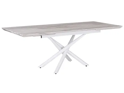 Obrázok produktu pre BELIANI Jedálenský stôl s mramorovým efektom bielej nohy rozkladacia 160/200 x 90 cm obdĺžnikový glamour štýl