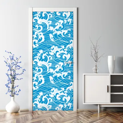 Produktbild von Dekorative Aufkleber selbstklebend Klebefolie Türaufkleber Türposter Meereswellen 85 x 200 cm