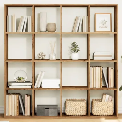 Produktbild von Bücherregal - Standregal - Aktenregal - Artisan-Eiche 137,5x29x137,5 cm - Holzwerkstoff - Wohnzimmerschrank CC16822