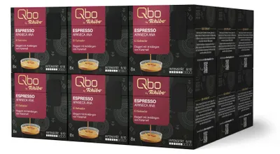 Produktbild von Tchibo Qbo Espresso Apaneca Ana Premium Kaffeekapseln, 144 Stück - 18x8 Kapseln (Espresso, Intensität 5/10, elegant mit Karamellnote), nachhaltig & aus 70% nachwachsenden Rohstoffen¹
