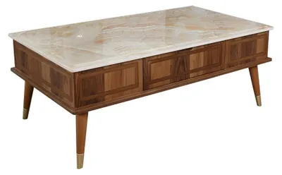 Image de Table basse design salon aspect pierre Table d'appoint Tables 160x68cm Nouveau