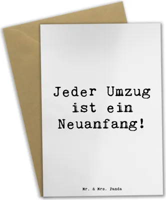 Produktbild von Mr. & Mrs. Panda Glückwunschkarte Spruch Umzug Neuanfang - Weiß - Geschenk, genesungskarte, Klappkarte, Mut, Lächeln ins Gesicht zaubern, osterkarte, in eine neue Stadt