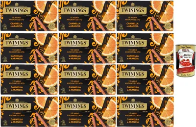 Produktbild von Italian Gourmet Schwarzer Tee mit Zimt und Orange, 12er Pack 12 x 25 Teebeutel (50 g), aromatisierter Schwarztee, Wintertee mit Gewürzen & Zitrusnoten, ideal für Teepause + Italian Gourmet Polpa