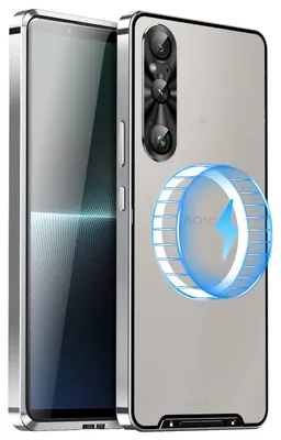 Immagine prodotto di Per Sony Xperia 1 VI Custodia protettiva magnetica Magsafe in metallo argento