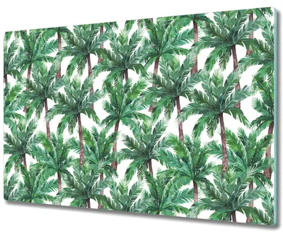 Produktbild von Glas Schneidebrett Herdabdeckplatten Schneideplatten - 80x52 cm - Tropische Palme