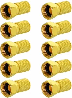 Produktbild von Sat F-Stecker 6,5 - 7 mm + Dichtungsring vergoldet TV Koaxialkabel Antennenkabel[10 Stück]