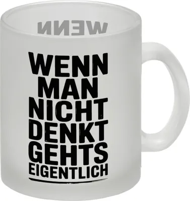 Produktbild von Wenn man nicht denkt Glas Tasse typografisch