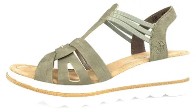 Immagine prodotto di Sandali da donna Rieker, modello alto, colore verde, ideali per il tempo libero