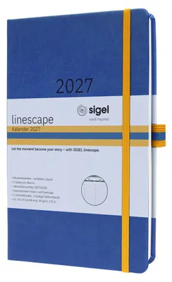 Zdjęcie produktu dla Kalendarz tygodniowy Linescape 2027, format ok. A5, niebieski, żółty