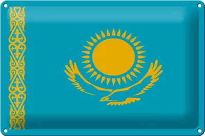Produktbild von Blechschild Flagge Kasachstan 30x20cm Flag of Kazakhstan