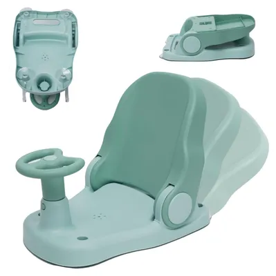 Immagine prodotto di Sedia da doccia ergonomica - Schienale regolabile - Antiscivolo - Pieghevole - 4 ventose - Maniglia con volante - Sedia per il bagno