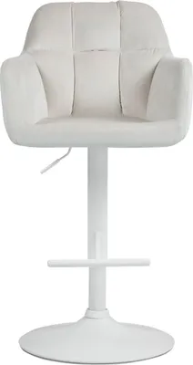 Produktbild von Barhocker Natoma Samt weiß creme