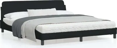 Image de Maison Exclusive - Lit "Dover" noir, dimensions 180x200 cm, revêtement en tissu