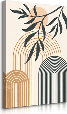 Produktbild von Muralo Leinwandbild Canvas Geometrische Muster Pflanzen ABSTRAKTION Boho Büro Br. 30cm x Hö. 40cm
