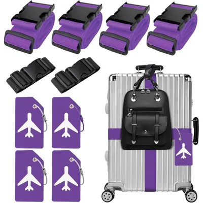 Produktbild von Koffergurt & Kofferanhänger Set 10-teilig Violett