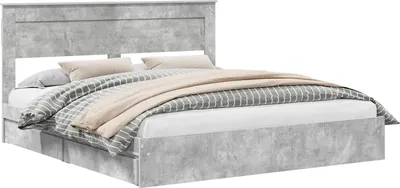 Immagine prodotto di Letto contenitore vidaXL, colore grigio cemento, dimensioni 200 x 200 cm, realizzato in materiale composito di legno