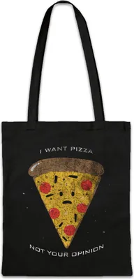 Produktbild von Urban Backwoods I Want Pizza, Stofftasche, Farbe: Schwarz