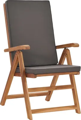 Produktbild von vidaXL Garten-Liegestühle 2 Stk. mit Auflagen Massivholz Teak Grau