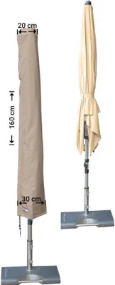 Produktbild von Raffles Covers Sonnenschirmhülle mit Stab H: 160 cm | Atmungsaktiv | Wasserdicht | UV-beständig | Doppelnähte | Inklusive Befestigungsstab
