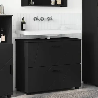 Immagine prodotto di Maison Exclusive - Mobile da bagno con cassetti, nero, 76,5 x 35 x 64 cm