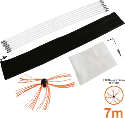 Immagine prodotto di MaxBlast 7 m - Scovola per canna fumaria, scopa per canna fumaria, scopa per camino, spazzola per camino, spazzola per canna fumaria, scopa per stufa, scopa per stufa, scopa per canna fumaria, asta di spinta, accessori per canna fumaria, pulizia del camino, pulizia della canna fumaria