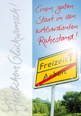 Produktbild von Ruhestand  Glückwunschkarte im Format 115x17cm mit Umschlag