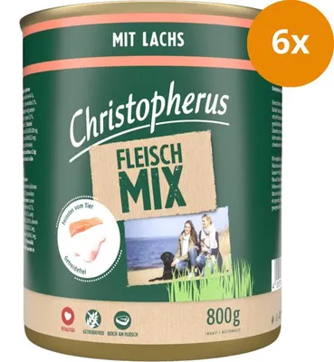 Produktbild von Christopherus Fleischmix mit Lachs, Adult, Fleisch, Lachs, 800 g