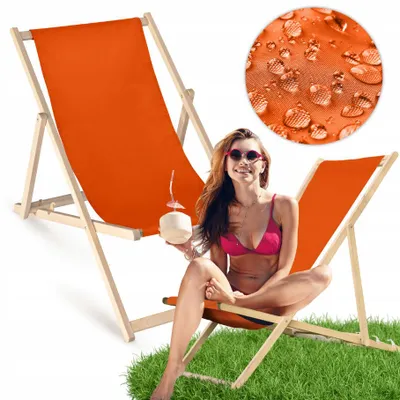 Produktbild von Premium Klappbare Sonnenliege aus Holz – Robuste, wasserfeste Liege für Strand, Garten & Terrasse