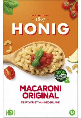 Zdjęcie produktu dla Honey Macaroni Normal 700g – Klasyczny makaron z semoliny z pszenicy durum, uniwersalny i pyszny