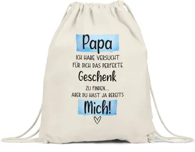Produktbild von Papa Geschenk Turnbeutel Gymsack  Mit Spruch Vatertag Geschenkidee Humor Sarkasmus Vater Papi